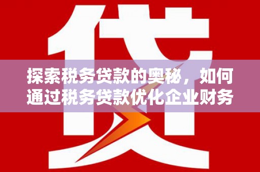 台州探索税务贷款的奥秘，如何通过税务贷款优化企业财务