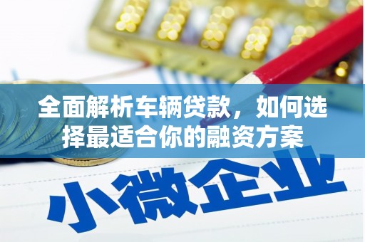 台州全面解析车辆贷款，如何选择最适合你的融资方案